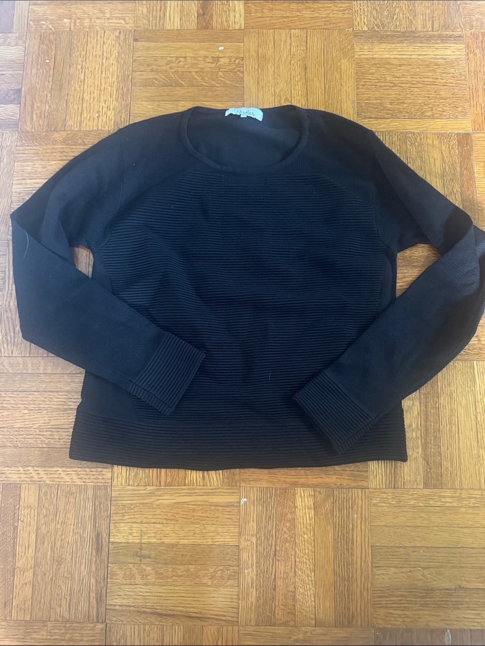 Parker stretch Women’s Black Ribbed Crewneck Sweater